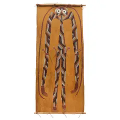 Djawida Nadjongorle, Namarrkanm The Lightning Spirit, natural pigments on bark