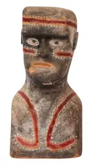 Matthew Gilbert, Head, natural pigments on carved sandstone