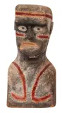 Matthew Gilbert, Head, natural pigments on carved sandstone