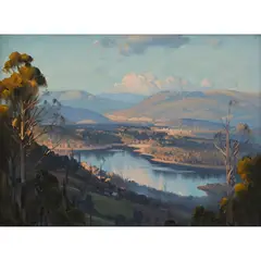Ernest Buckmaster, Silvan Dam, oil on canvas