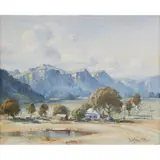 Robert Johnson, Brymair Station, Capertee, oil on canvasboard