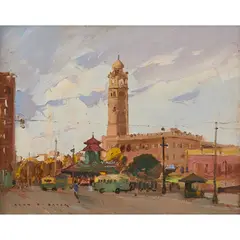 Alan Douglas Baker, Central Railway Square,, c.1945, oil on board