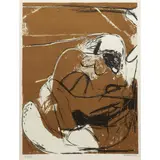 Brett Whiteley, Figures on an Ochre Background, 1961, screenprint, ed. 59/75