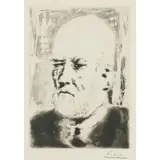 Pablo Picasso, Portrait of Vollard II, 1937, sugarlift aquatint