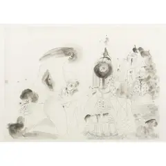 More Sketches of Spain - For Miles Davis #12 by George Condo, 1991, aquatint and etching, ed. 35/40, sold Nov 2024