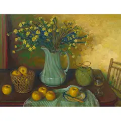 Margaret Olley, Geleznowia and Apples, c.1990, oil on board