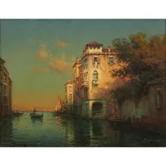 Antoine Bouvard, (Venetian Scene), oil on canvas