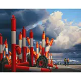 Peter Smets, Bollards, oil on canvas