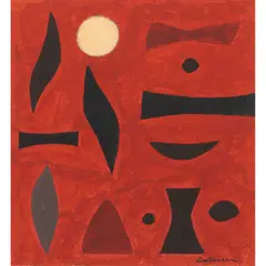 John Coburn, Study for Corner Country, gouache and pastel on paper
