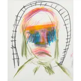 Woman by Sidney Nolan, crayon on paper, sold Jun 2024