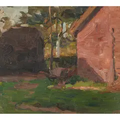 Untitled by Hans Heysen, c.1899-1900, oil on card laid on board, sold Jun 2024