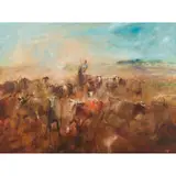 Hugh Sawrey, Mustering, oil on canvas