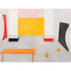 Peter D. Cole, Langley Studio with Two Moons, 2002, pastel on paper, diptych