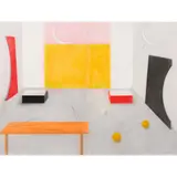 Peter D. Cole, Langley Studio with Two Moons, 2002, pastel on paper, diptych