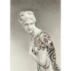 Joanne Morris, East Meets West, charcoal and watercolour on paper