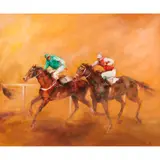 Hugh Sawrey, Riding for a Place, oil on board