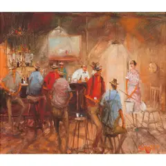 Hugh Sawrey, The New Housemaid, oil on canvas