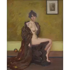 Bernard Hall, (The Silk Robe), c.1910, oil on canvas on board