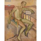 Harold Abbott, The Reader, 1949, oil on board