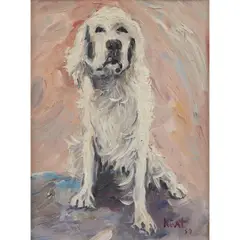 Michael Kmit, Golden Retriever, 1959, oil on board