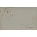 A Sleeping Figure by Russell Drysdale, pen on paper, sold Jun 2024