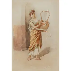 Julian Ashton, Roman Lady, 1896, watercolour on paper