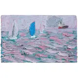 Julian Twigg, Blue Sail, Hobson's Bay, 2018, oil on board