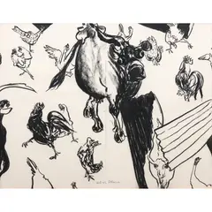 Josephine by William Robinson, charcoal on paper, diptych, sold May 2024