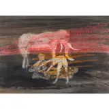 Elephant and Figures by Sidney Nolan, c.1967, mixed media on paper, sold Feb 2024