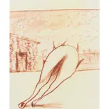 Horse in the Outback by Sidney Nolan, c.1948, mixed media on paper, sold Feb 2024