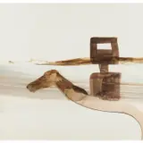 Kelly and Horse Crossing a River by Sidney Nolan, c.1961, mixed media on paper, sold Feb 2024