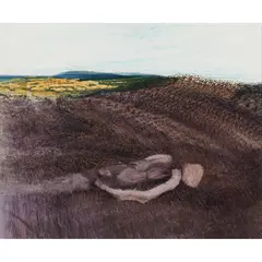 ANZAC by Sidney Nolan, 1960, mixed media on paper, sold Feb 2024
