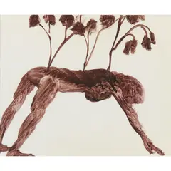 Mrs Fraser with Trees by Sidney Nolan, 1966, mixed media on paper, sold Feb 2024