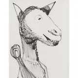 Drought Animal by Sidney Nolan, c.1952, ink on paper, sold Feb 2024