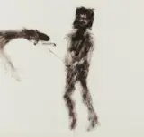 Kelly and Horse by Sidney Nolan, c.1961, mixed media on paper, sold Feb 2024