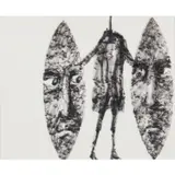 Greek Warrior and Shields by Sidney Nolan, 1955, ink on paper, sold Feb 2024