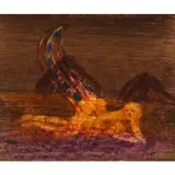 Prometheus and Mountains by Sidney Nolan, 1968, mixed media on paper, sold Feb 2024