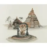 Indian Temples, 'The Guide' by Sidney Nolan, c.1961, mixed media on paper, sold Feb 2024