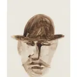Man in Hat by Sidney Nolan, c.1955, mixed media on paper, sold Feb 2024