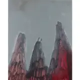 Chinese Landscape by Sidney Nolan, c.1982, spray enamel and oil on paper, sold Feb 2024