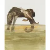 Elephant Bathing with Figure by Sidney Nolan, mixed media on paper, sold Feb 2024