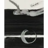 The Moon Slides West, it is Midnight, the Time is Gone – I Lie Alone! by Sidney Nolan, 1965, mixed media on paper, sold Feb 2024