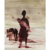 Mother and Child in Landscape by Sidney Nolan, c.1965, mixed media on paper, sold Feb 2024