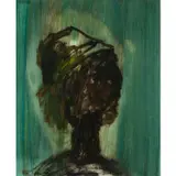 Person Wearing a Hat by Sidney Nolan, c.1963, mixed media on paper, sold Feb 2024