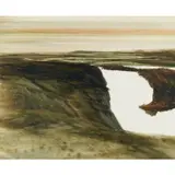 River Landscape by Sidney Nolan, 1961, mixed media on paper, sold Feb 2024