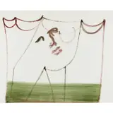 Woman Algerian Tent by Sidney Nolan, 1962, mixed media on paper, sold Feb 2024
