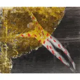 Dancer and Moon by Sidney Nolan, 1962, mixed media on paper laid on card, sold Feb 2024