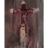Mary Magdalene by Sidney Nolan, c.1965, mixed media on paper, sold Feb 2024