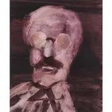 Man in Glasses and Tie by Sidney Nolan, c.1967, mixed media on paper, sold Feb 2024
