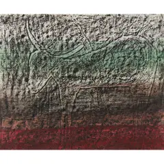 Ram by Sidney Nolan, c.1958, mixed media and crayon rubbing on paper, sold Feb 2024